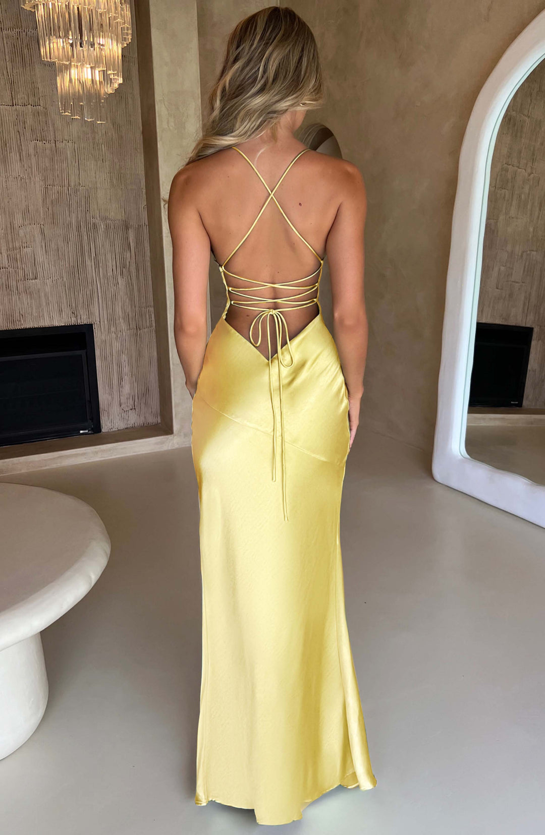 Natalie | Saten Maksi Elbise