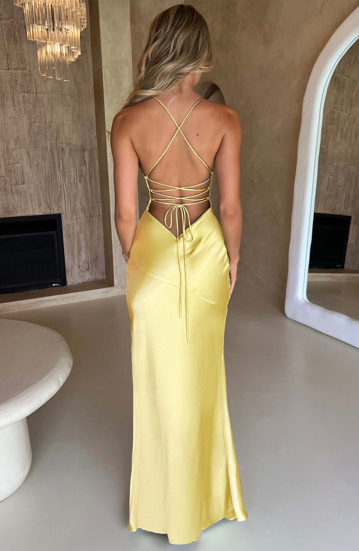 Natalie | Saten Maksi Elbise